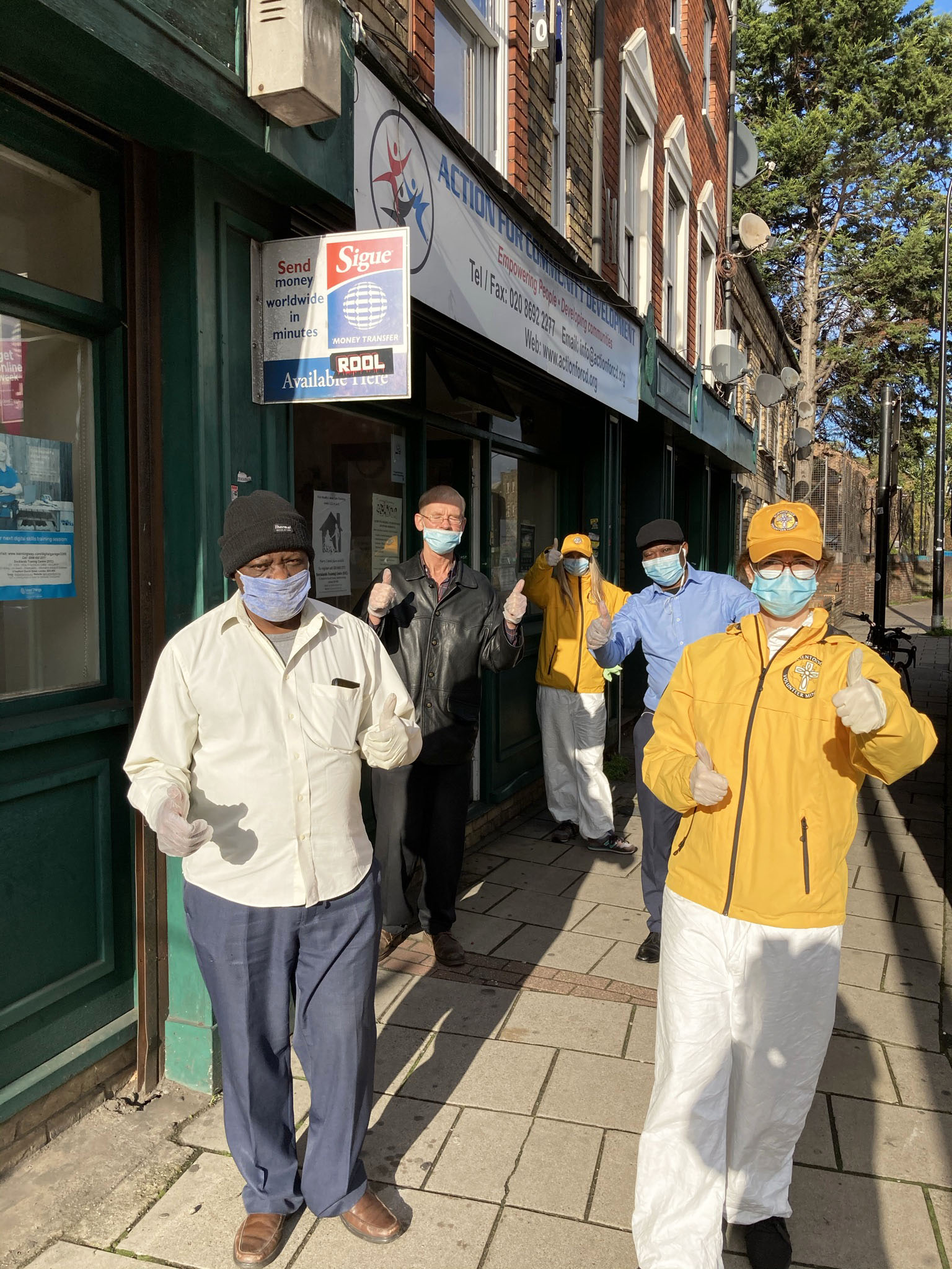 Staff standing outside the centre