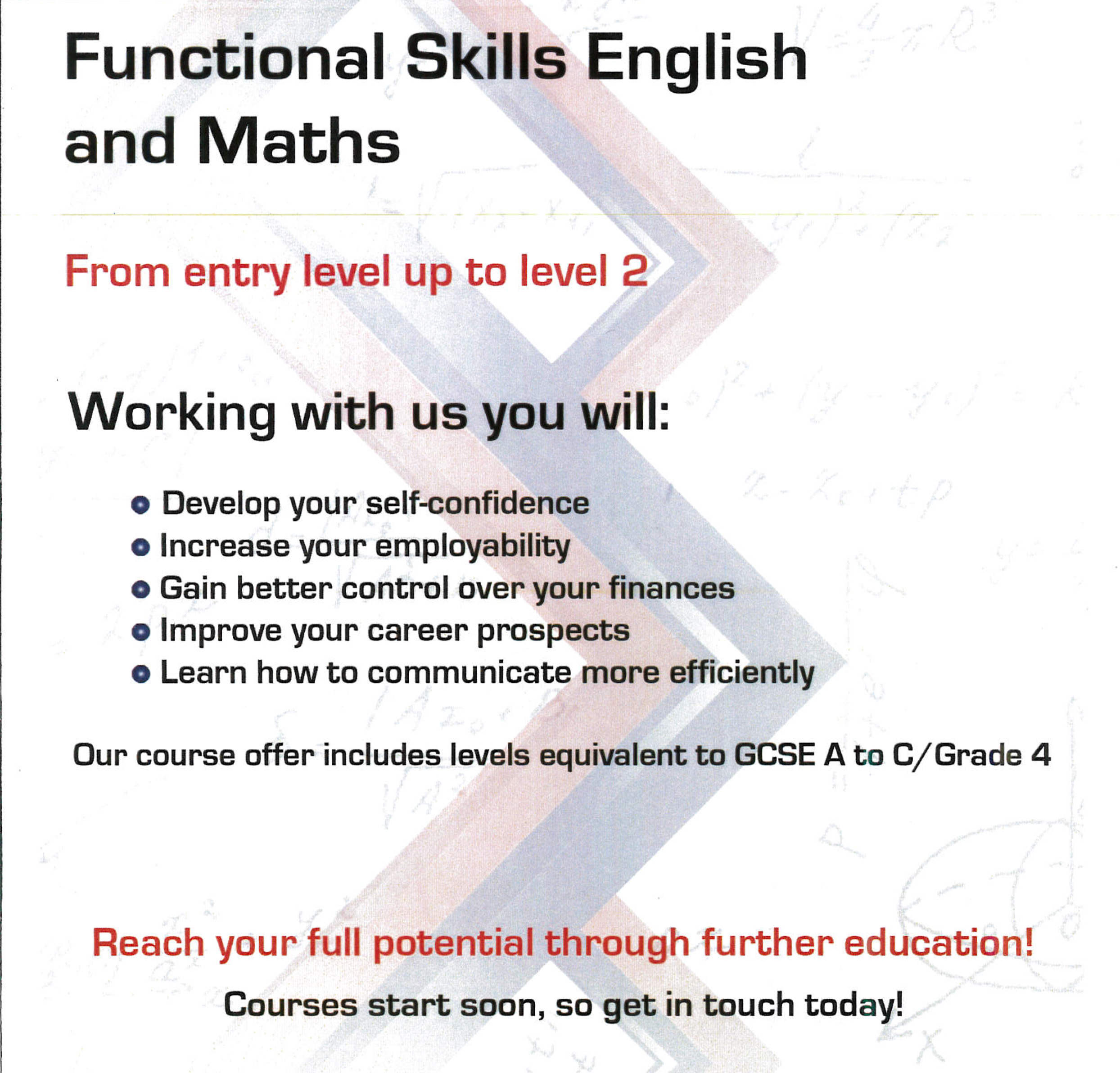 Functional Skills English and Maths poster